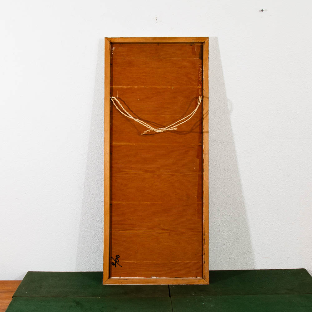 Mid Century Modern Original Art Abstract Expressionism Painting Black Yellow Mcm - Image 8