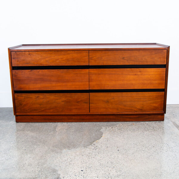 Mid Century Modern Credenza Dresser 6 Drawer Dillingham Walnut Vintage Mcm Mint - Image 2