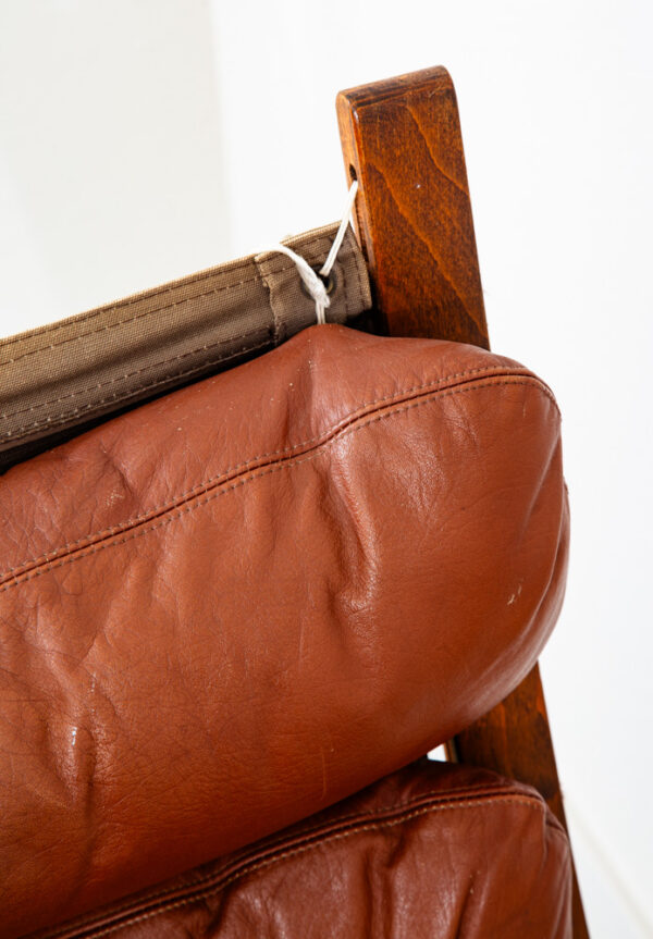 Mid Century Danish Modern Lounge Chair Red Leather Siesta Relling Westnofa Mcm - Image 10