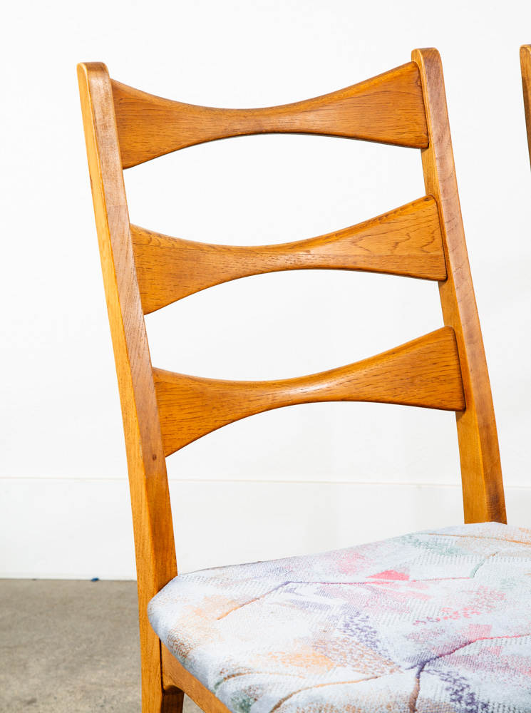 Mid Century Modern Dining Chairs Set 6 Lane Rhythm Ladder Back Bowtie Vintage NM - Image 12