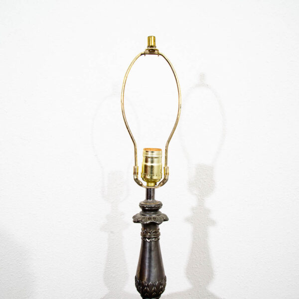 Mid Century Modern Smoke Glass Desk Lamp Textured Body with Metal Base - Image 5