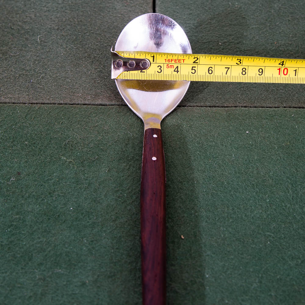 Mid Century Danish Modern Serving Utensils Pair Rosewood Steel Spoon Fork Two NM - Image 11