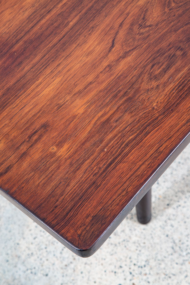 Mid Century Danish Modern Coffee Table Rosewood Mcm Vintage Surfboard 55 in Mcm - Image 6