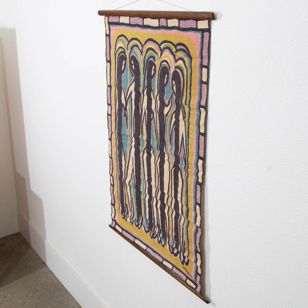 Mid Century Modern Wall Hanging Expressionist Female Figures Original Signed Art - Image 2