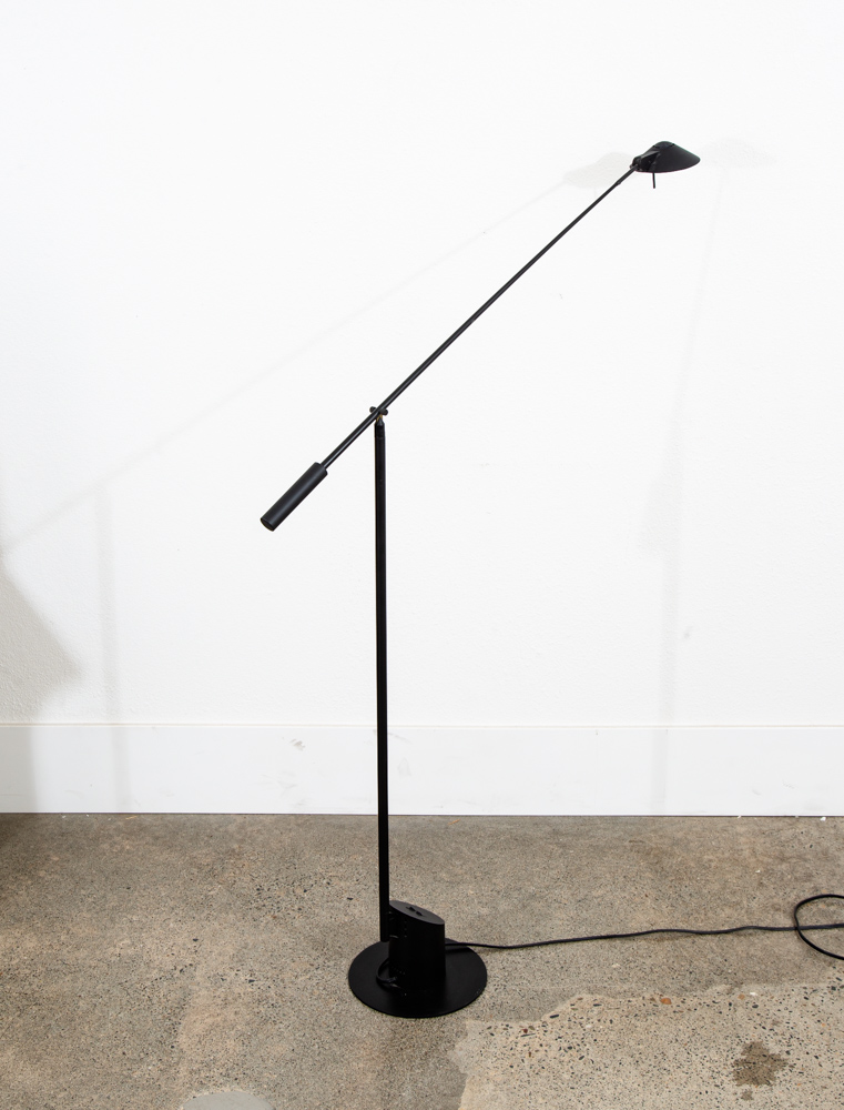 Mid Century Modern Floor Lamp Robert Sonneman Kovacs Feather Light Black Post