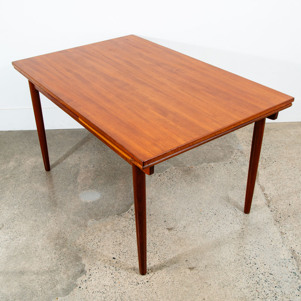 Mid Century Denmark Modern Dining Table Rectangle Teak Draw Leaf Extension x2 - Image 10
