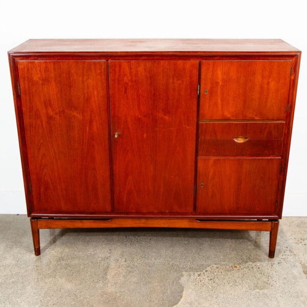 Mid Century Danish Modern Credenza Sideboard Teak Locking Cabinet Mobler Drawers - Image 2