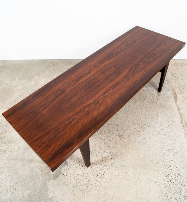 Mid Century Danish Modern Coffee Table Rosewood Mcm Vintage Denmark 66 in Mcm