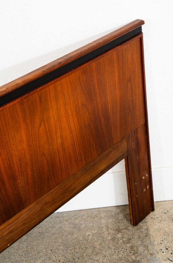 Mid Century Modern Headboard Queen Size Bed Frame Dillingham Walnut Esprit Wood - Image 4