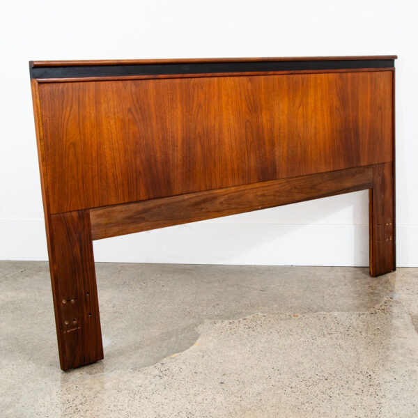 Mid Century Modern Headboard Queen Size Bed Frame Dillingham Walnut Esprit Wood - Image 2
