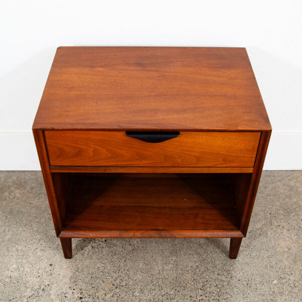 Mid Century Modern Nightstands End Side Tables Dillingham Esprit Walnut Drawer - Image 6