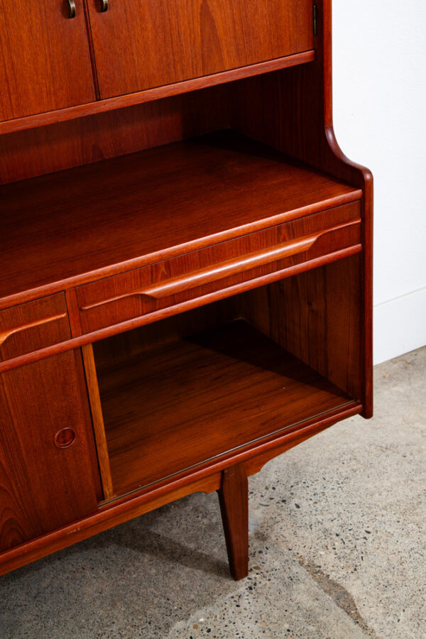Mid Century Danish Modern Credenza Sideboard Bar Desk Teak Drawers Denmark Mcm - Image 11