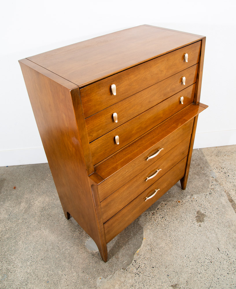 Mid Century Modern Dresser Highboy Profile Drexel John Van Koert Mcm 5 Drawers - Image 8
