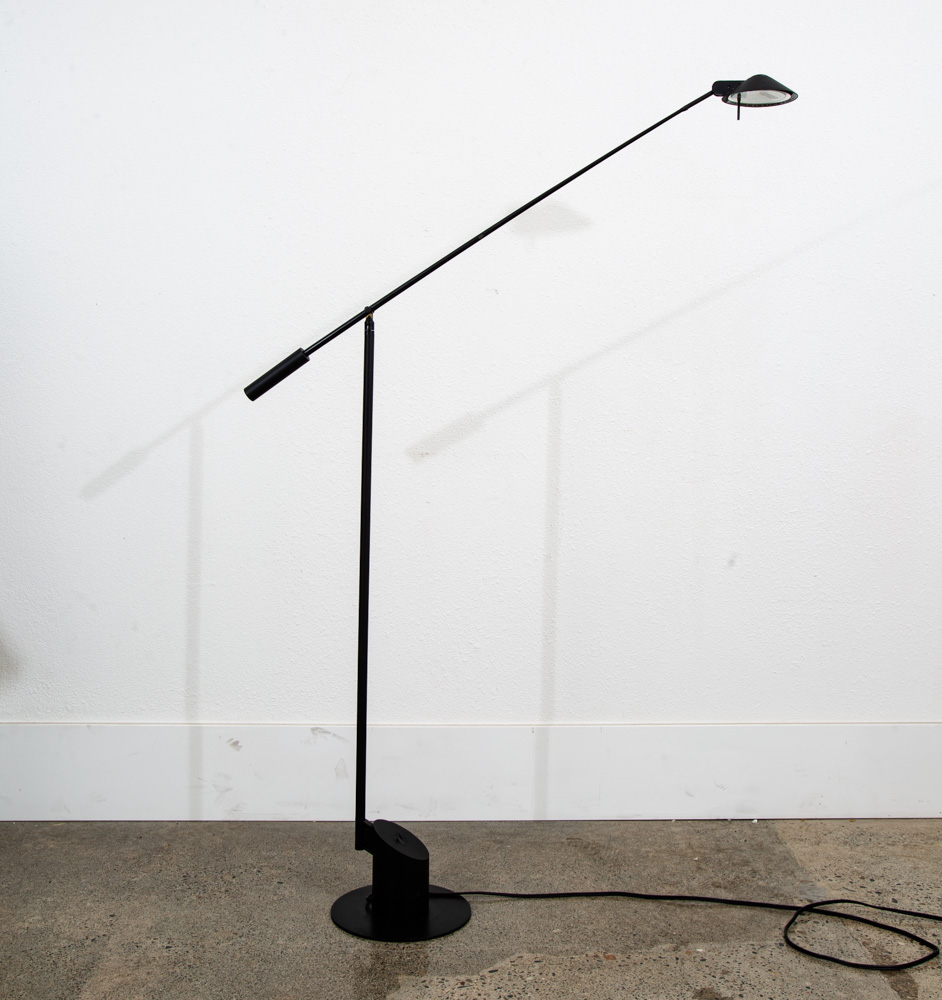 Mid Century Modern Floor Lamp Robert Sonneman Kovacs Feather Light Black Post - Image 12