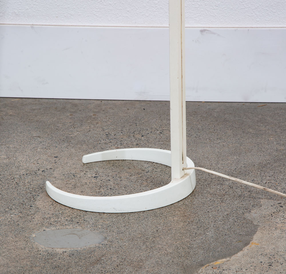 Mid Century Modern Floor Lamp Caprani Bentwood Shade MCM White Danish 60s-70s - Image 8