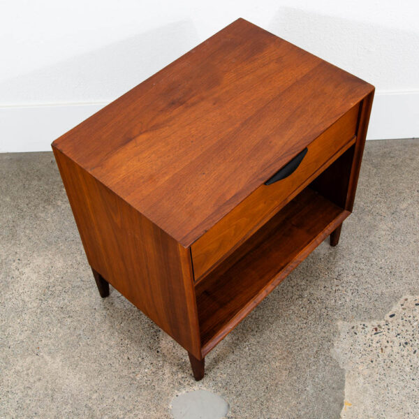 Mid Century Modern Nightstands End Side Tables Dillingham Esprit Walnut Drawer - Image 9