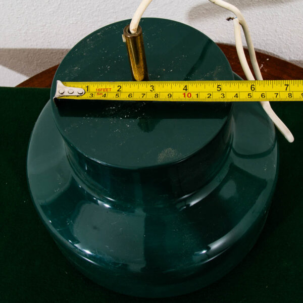 Mid Century Modern Lyskær Danish Green Hanging Pendant White Plastic Grid Metal - Image 12