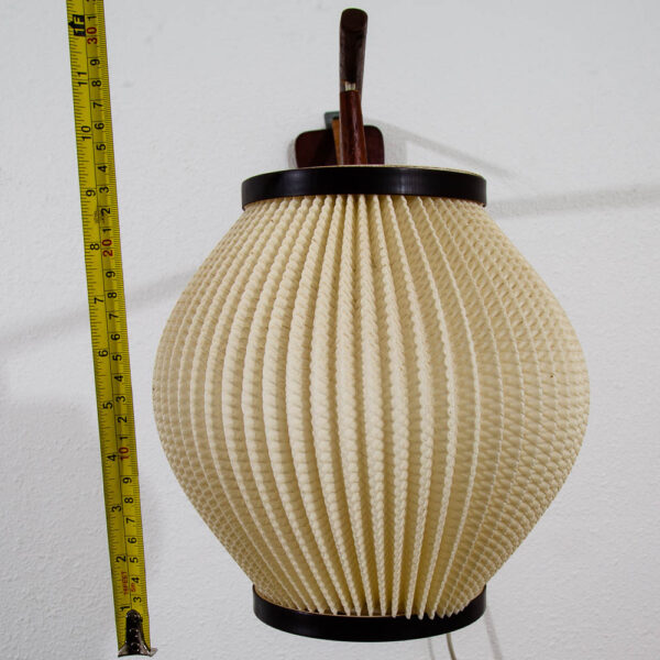 Mid Century Modern Danish Hanging Lamp Wall Sconce Solid Teak Wood Functional VG - Image 12