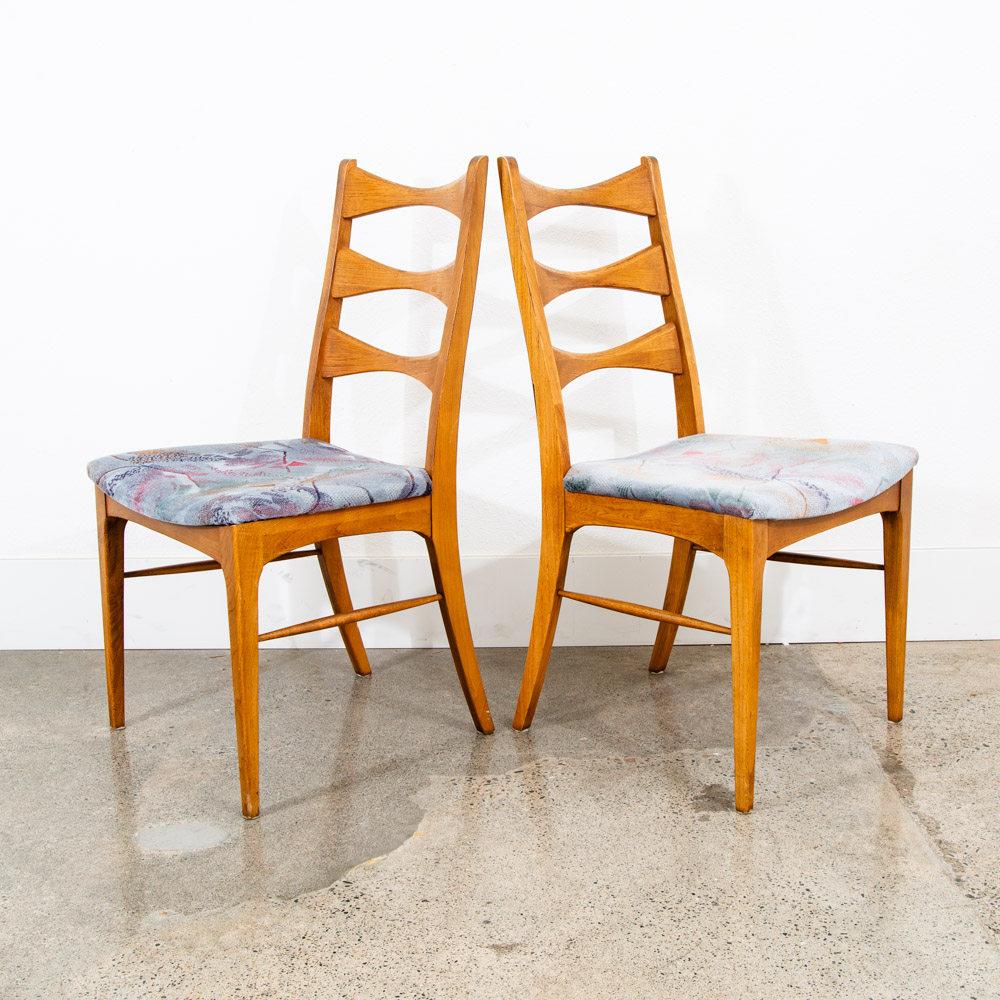 Mid Century Modern Dining Chairs Set 6 Lane Rhythm Ladder Back Bowtie Vintage NM - Image 6