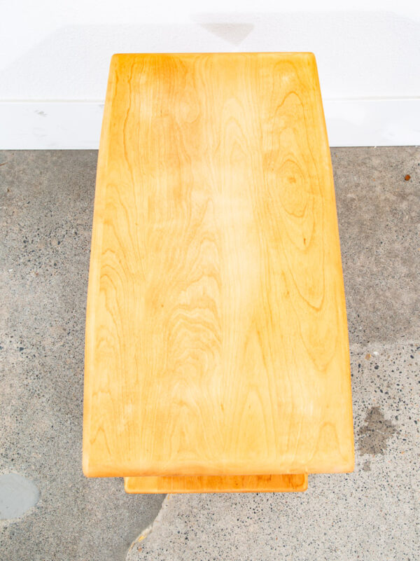 Mid Century Modern Coffee Table Heywood Wakefield Blonde Wood Birch Maple Shelf - Image 6