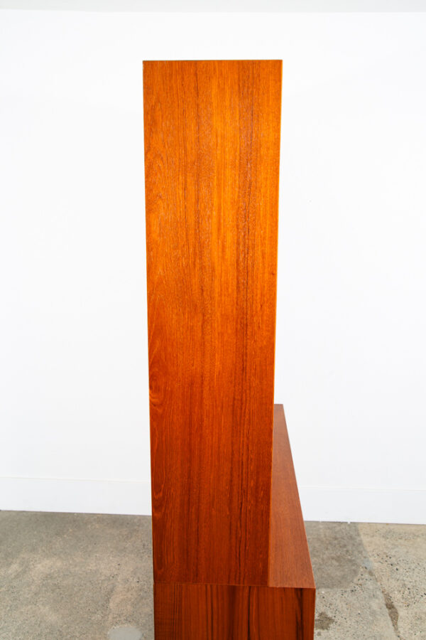 Mid Century Danish Modern Credenza Bookshelf Cabinet Teak Shelves Poul Hundevad - Image 5