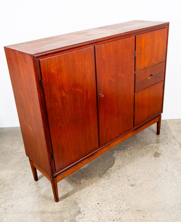Mid Century Danish Modern Credenza Sideboard Teak Locking Cabinet Mobler Drawers - Image 3