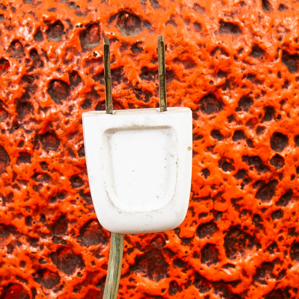 Mid Century Modern Table Lamp Ceramic Red Lava Glaze Studio Design Vintage Mcm - Image 9