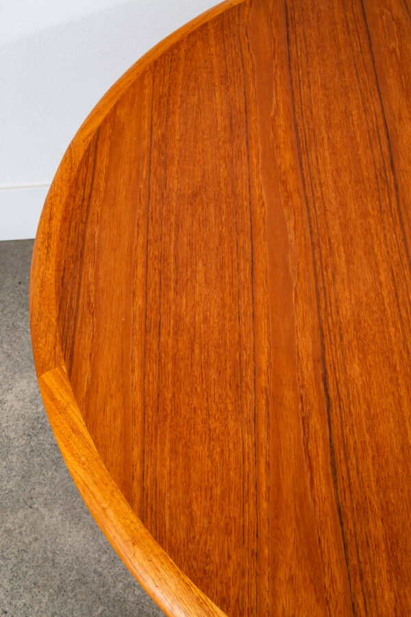 Mid Century Danish Modern Dining Table Round Teak Circular Restored Vintage Mcm - Image 7