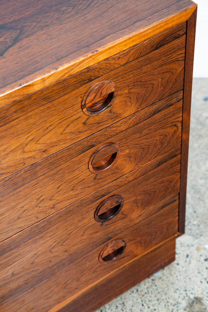 Mid Century Danish Modern Wall Unit Cabinet 4 Drawers Dresser Rosewood HG Mcm - Image 8