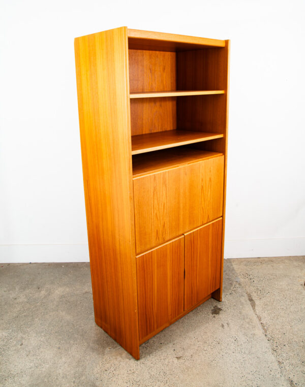 Mid Century Danish Modern Cabinet Teak Drop Leaf Desk Shelf Vintage Mcm Storage - Image 8