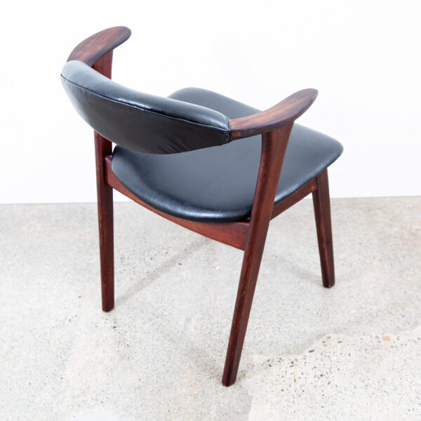 Mid Century Danish Modern Side Chair Easy Lounge Erik Kirkgaard Black Armchair - Image 4