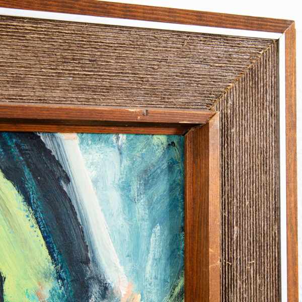 Mid Century Modern Acrylic Painting on Canvas Original Art Abstracted Piece Framed - Image 7
