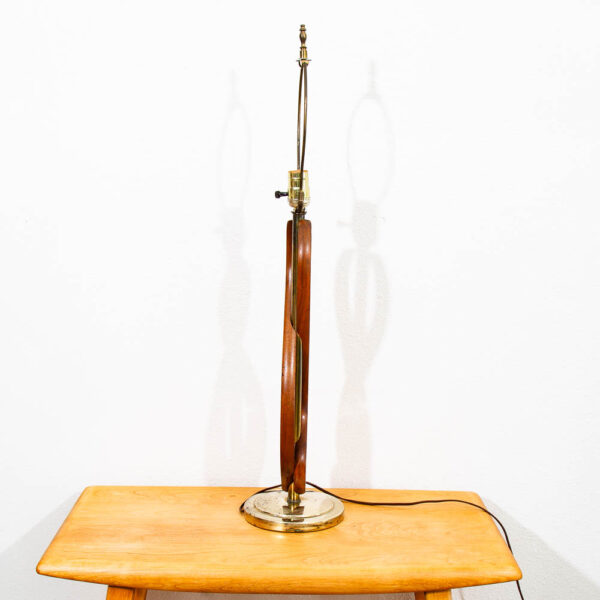 Mid Century Modern Lamp Set Table Light lighting Walnut American Design Pearsall - Image 3