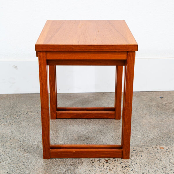 Mid Century Danish Modern Nesting Tables Teak Set of 2 Denmark Side End Table VG - Image 3