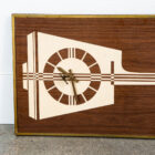 Mid Century Modern Clock Walnut Wall Wood White Guitar Music Key Mcm Rectangular - Image 10