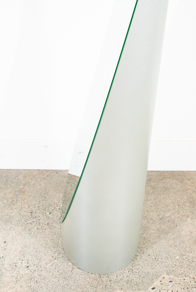 Mid Century Modern Mirror 1980s Gaia Lipstick Floor Vintage Round Roger Lecal - Image 10