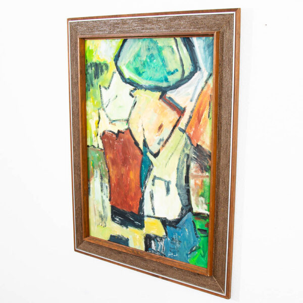 Mid Century Modern Acrylic Painting on Canvas Original Art Abstracted Piece Framed - Image 5