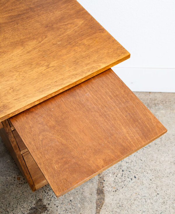 Mid Century Modern Desk Wood Office Executive Mcm 7 Drawer Brass Vintage Mcm 60s - Image 8