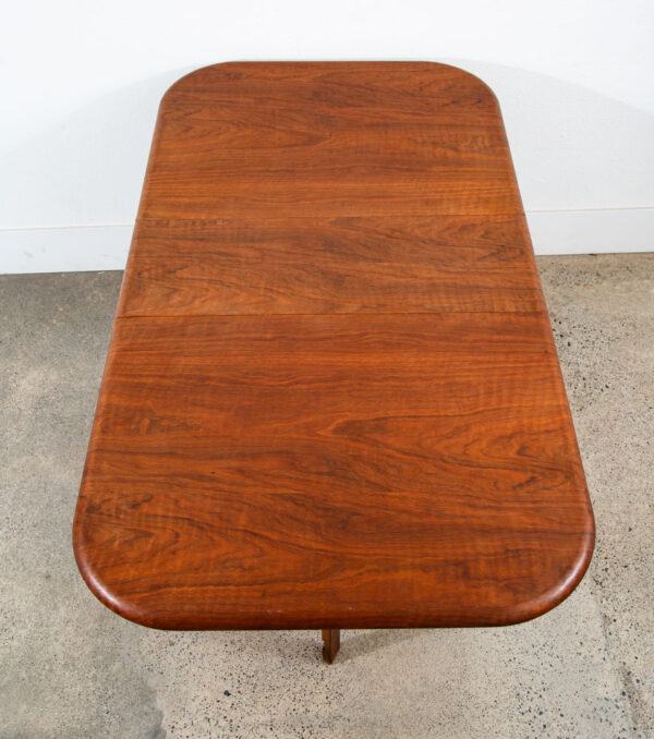 Mid Century Modern Dining Table Drop Leaf Walnut Compact - Image 5
