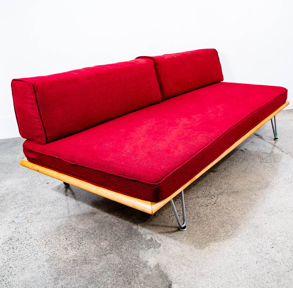 Mid Century Danish Modern Daybed Sofa George Nelson Primavera Herman Miller Red