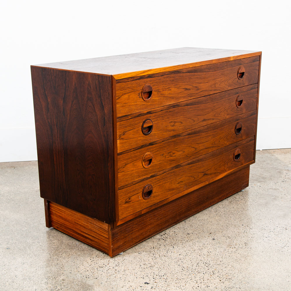 Mid Century Danish Modern Wall Unit Cabinet 4 Drawers Dresser Rosewood HG Mcm