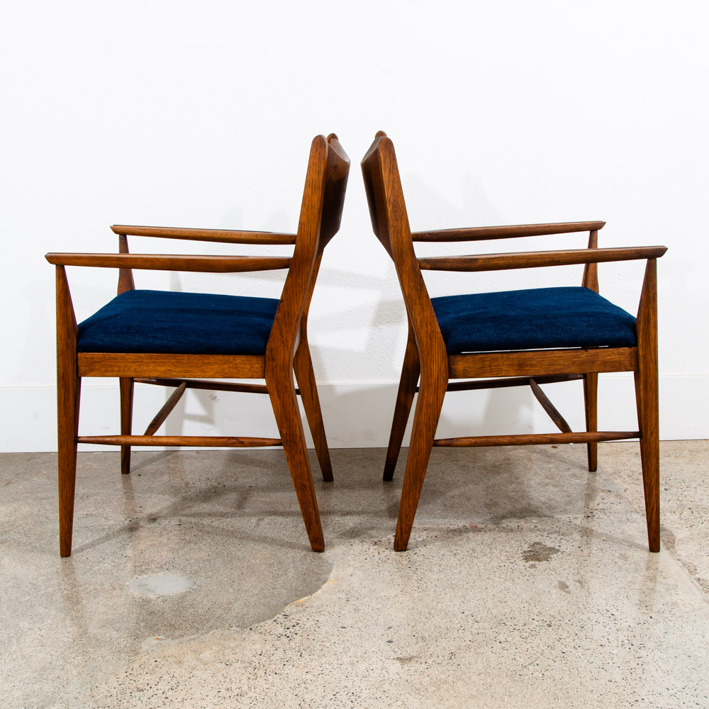 Mid Century Modern Dining Chairs Set 6 Broyhill Back Blue Lenoir Chair Brasilia - Image 9