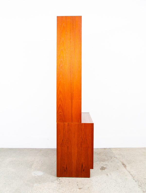 Mid Century Danish Modern Cabinet Teak Drop Leaf Desk Shelf Locking Vintage Mcm - Image 4