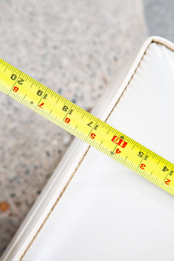 Mid Century Modern Sewing Chair Stool Storage Wood White Brown Vintage Rectangle - Image 8