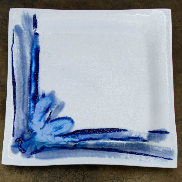 Mid Century Modern Studio Art Ceramic Dipped Glazed Serving Setting Plate Square - Image 5