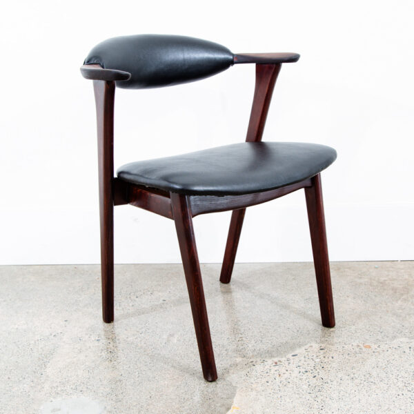 Mid Century Danish Modern Side Chair Easy Lounge Erik Kirkgaard Black Armchair - Image 5