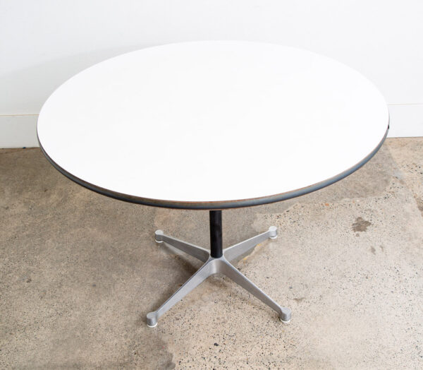Mid Century Modern Dining Table 42" White Eames Herman Miller Aluminum Group Mcm - Image 7