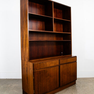 Mid Century Danish Modern Bookshelf Cabinet Rosewood Drawers Doors Omann Jun 1