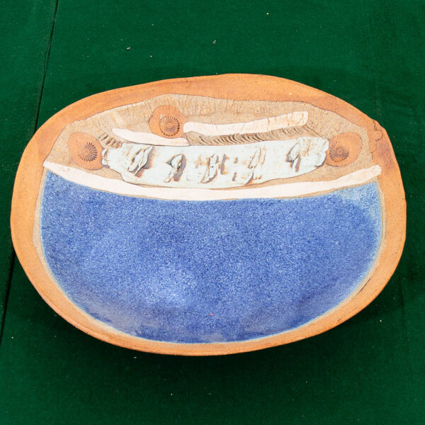 Mid Century Modern American Earthware Art Pottery Plate Studio Ceramic Glazed