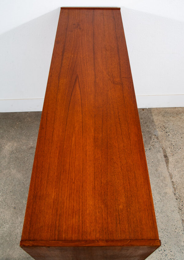 Mid Century Danish Modern Credenza Highboard Bar Sideboard Denmark Teak Drawers - Image 4